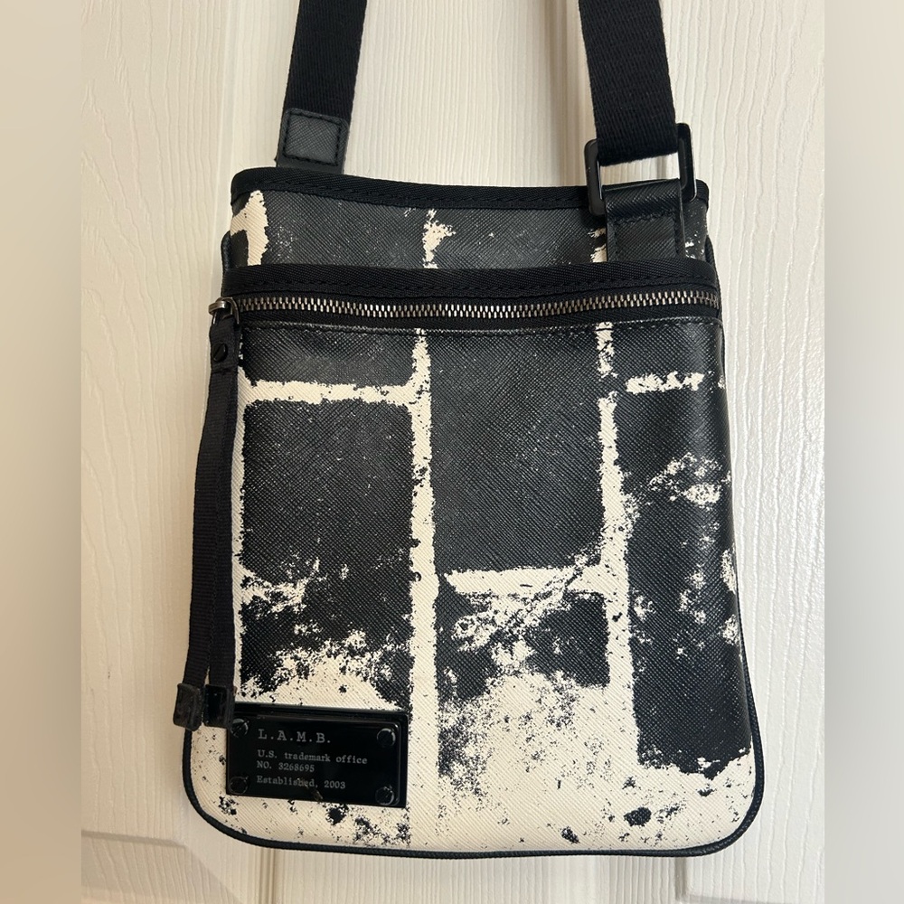 L.A.M.B. Black and white crossbody bag